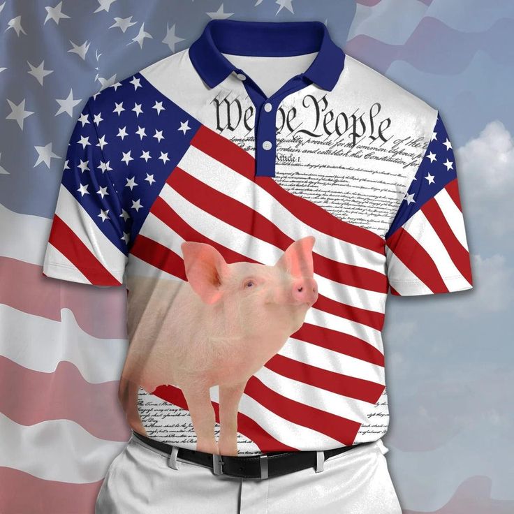 Pig Men Polo Shirt For Summer - Pig States Of America Shirt For Men - Perfect Gift For Pig Lovers, Cattle Lovers