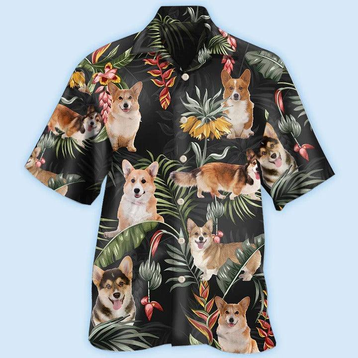 Corgi Aloha Hawaii Shirt - Tropical Love Dog Hawaiian Shirt For Summer - Perfect Gift For Dog Lovers, Friend, Family - Amzanimalsgift