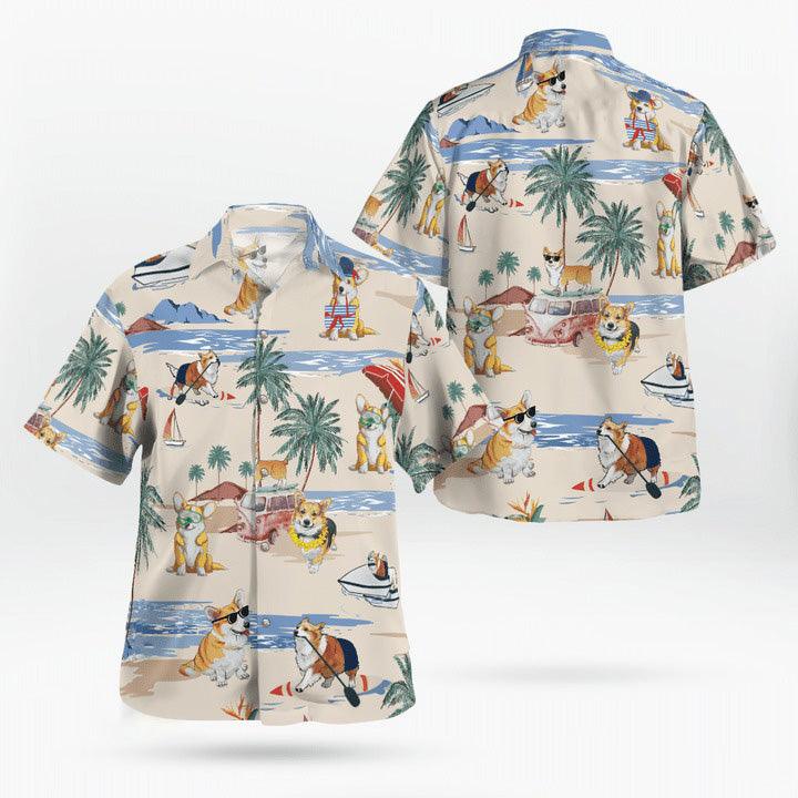 Corgi Aloha Hawaiian Shirt, Corgi Beach Hawaiian Shirt, Corgi Aloha Hawaiian Shirt For Summer - Perfect Gift For Men, Women, Dog Lover, Friend, Family - Amzanimalsgift