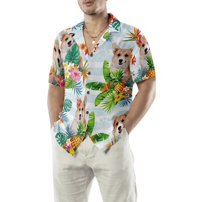 Corgi Hawaiian Shirt, Tropical Flower Corgi Aloha Shirt For Men And Women - Perfect Gift For Corgi Lovers, Husband, Boyfriend, Friend, Family - Amzanimalsgift
