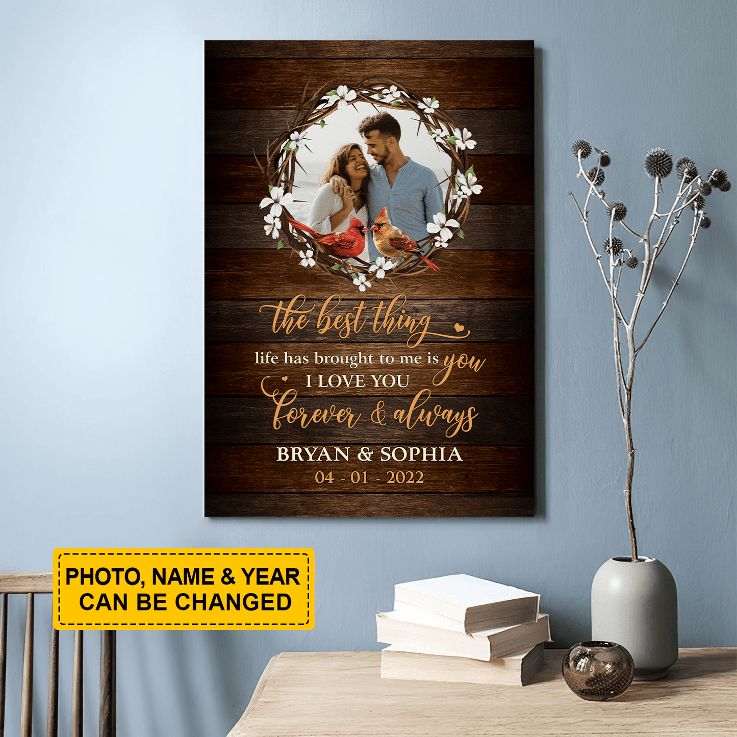Couple Canvas - Personalized Custom Portrait Canvas - The Best Thing - Custom Gift for Couple, Lovers, Family - Amzanimalsgift