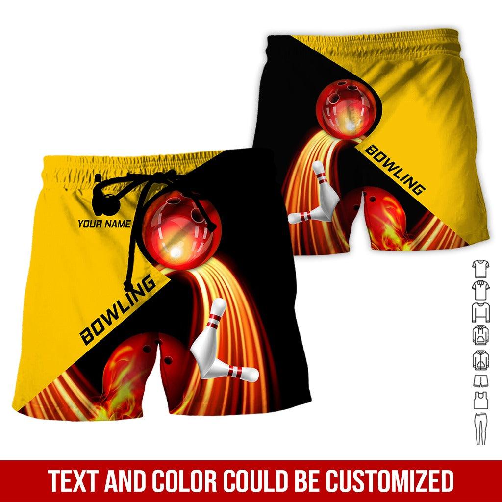 Custom Bowling Aloha Hawaiian Shirt - Beautiful Fire Bowling Ball Pattern Personalized Name Hawaiian Shirt For Men & Women, Bowling Lover - Amzanimalsgift