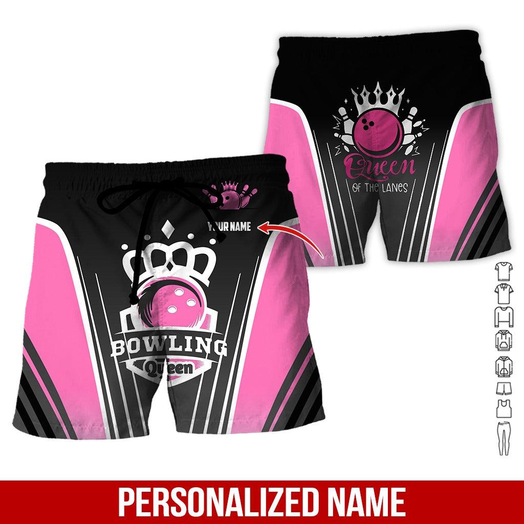 Custom Bowling Aloha Hawaiian Shirt - Bowling Queen Of The Lanes Personalized Name Hawaiian Shirt For Men & Women, Bowling Lover - Amzanimalsgift