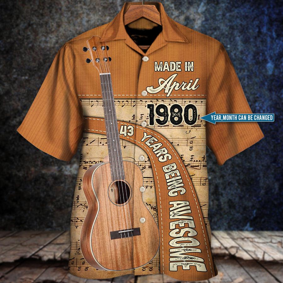 Custom Guitar Lover Years Of Being Awesome Aloha Hawaiian Shirt For Summer, Personalized Guitar Hawaiian Shirts For Men Women, Guitar Lovers - Amzanimalsgift