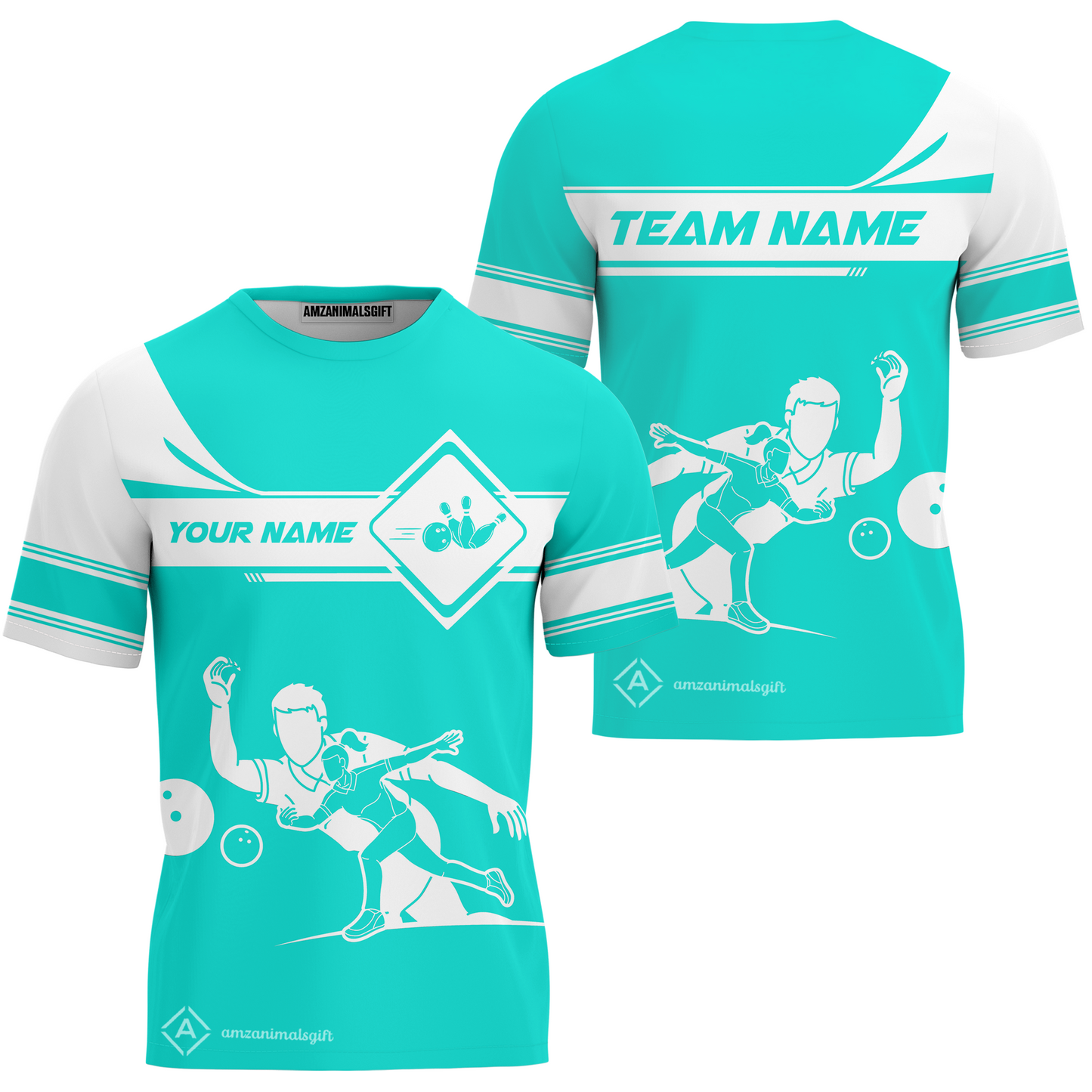 Customized Bowling T-Shirt, Men And Women Playing Bowling Ball T-Shirt, Personalized Bowling Uniform Multicolor For Bowlers