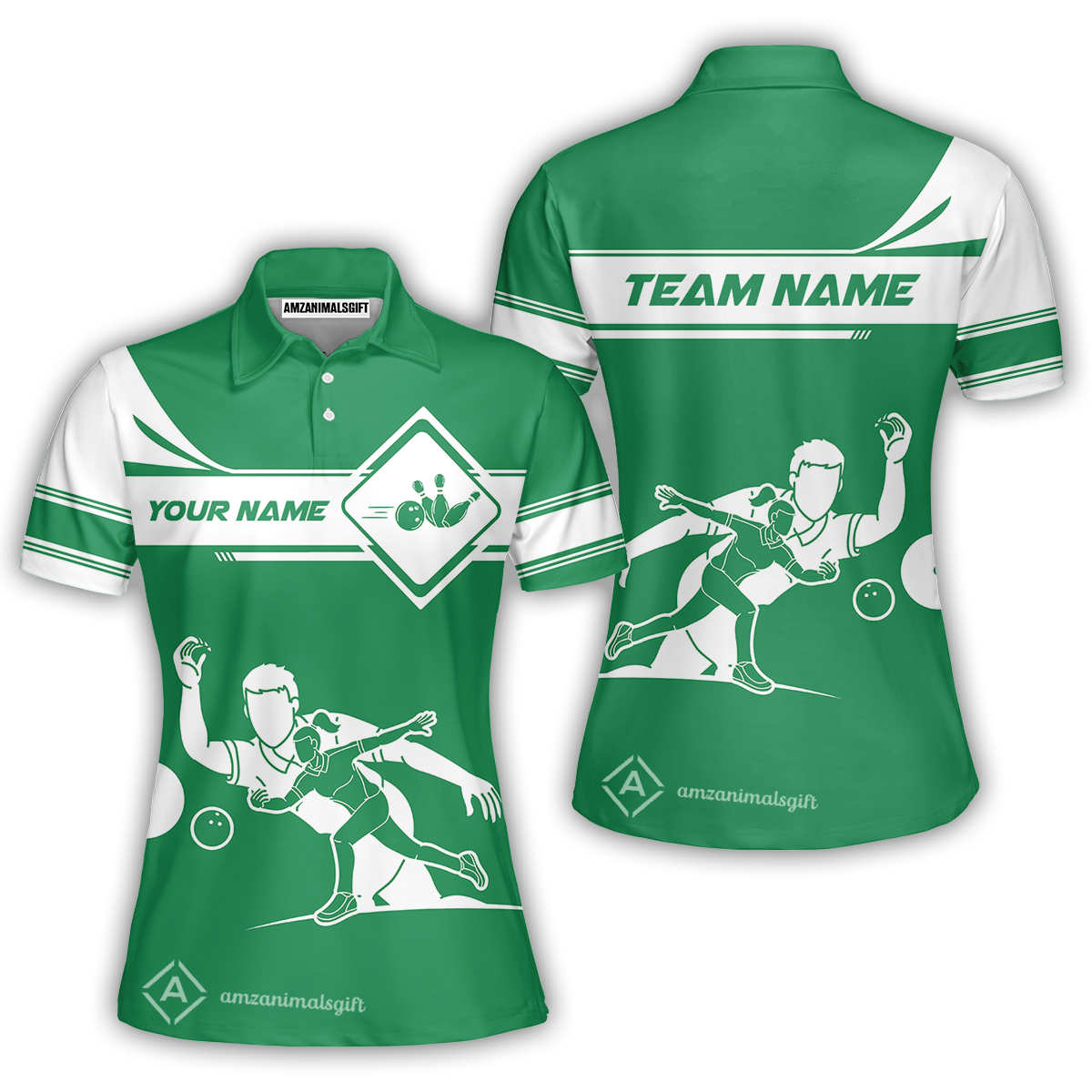 Customized Bowling Women Polo Shirt, Men And Women Playing Bowling Ball Women Polo Shirt Uniform Multicolor For Bowlers