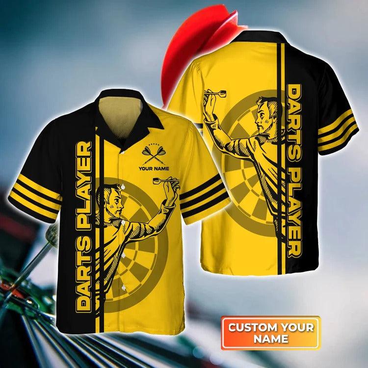 Customized Darts Hawaiian Shirt, Darts Aim Shoot Swear Repeat, Personalized Name Hawaiian Shirt For Men - Perfect Gift For Darts Lovers, Darts Players - Amzanimalsgift