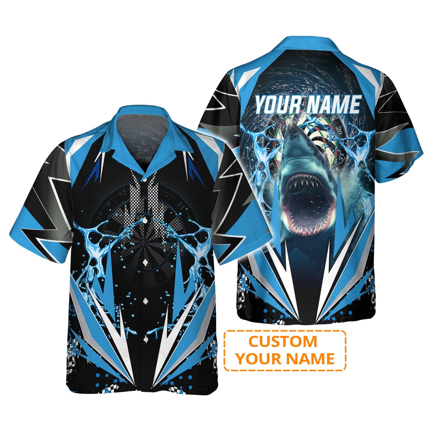 Customized Darts Hawaiian Shirt, Whirlpool Dartboard, Personalized Name Shark Hawaiian Shirt For Men - Perfect Gift For Darts Lovers, Darts Players