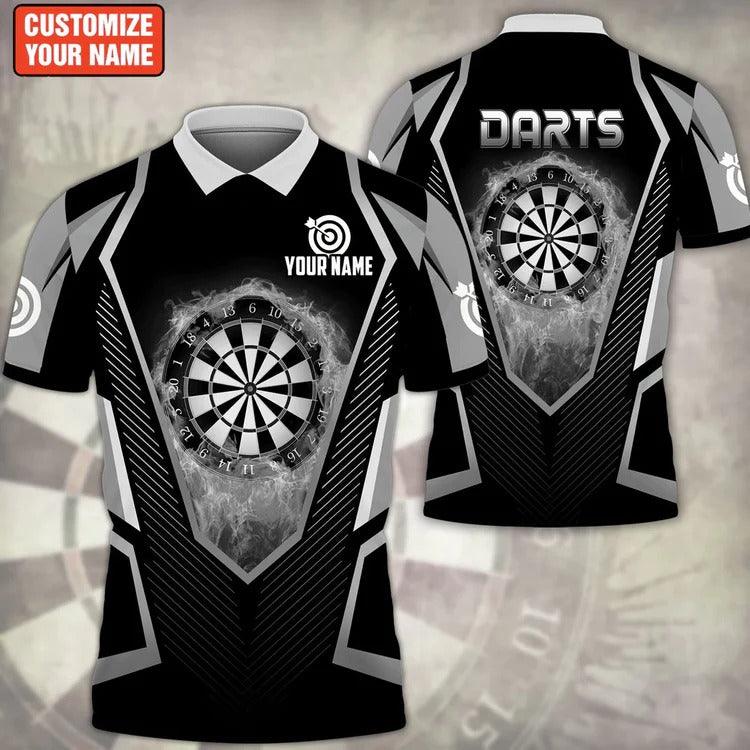 Customized Darts Polo Shirt, Dartboard, Personalized Name Polo Shirt For Men - Perfect Gift For Darts Lovers, Darts Players - Amzanimalsgift