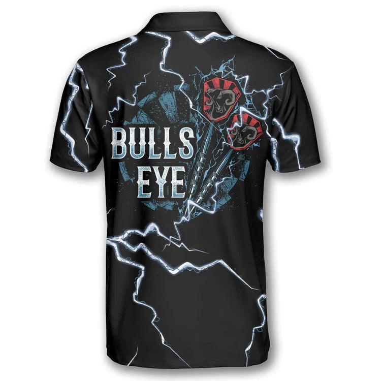 Customized Darts Polo Shirt, Darts Bullseye Thunder Skull, Personalized Name Polo Shirt For Men - Perfect Gift For Darts Lovers, Darts Players - Amzanimalsgift