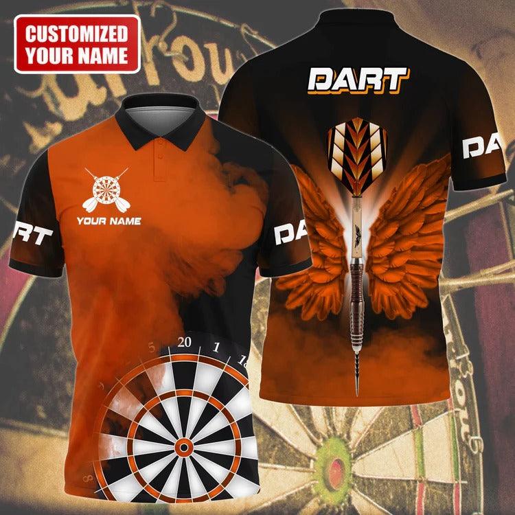 Customized Darts Polo Shirt, Purple Darts Wings, Personalized Name Polo Shirt For Men - Perfect Gift For Darts Lovers, Darts Players - Amzanimalsgift