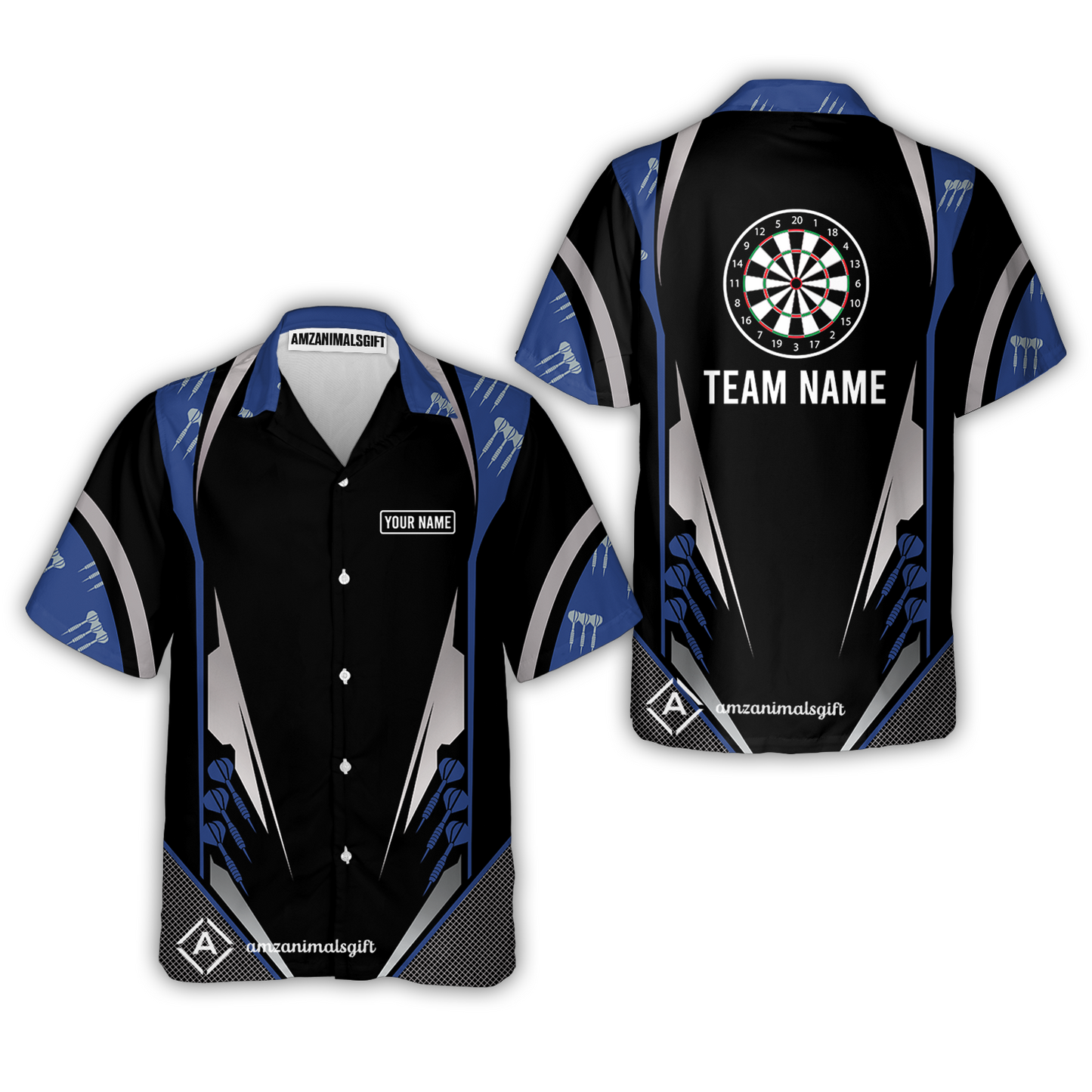 Customized Name & Text Darts Hawaiian Shirt, Personalized Darts Team Hawaiian Shirts For Summer - Gift For Darts Lovers, Darts Players Uniforms