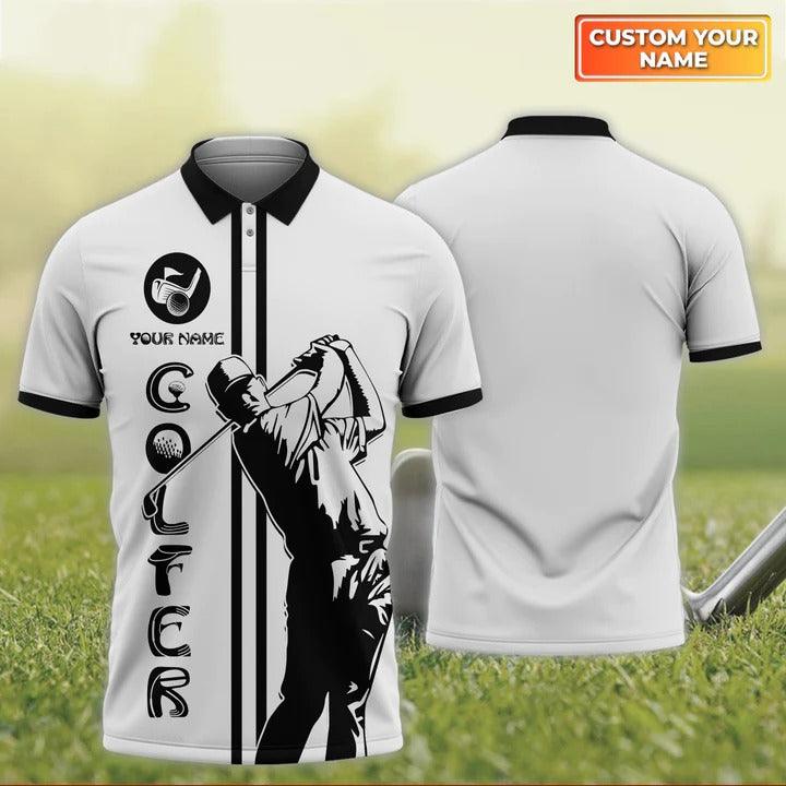 Customized Golf Men Polo Shirt, Golfer Personalized Name Polo Shirt For Men - Perfect Gift For Golf Lovers, Golfers - Amzanimalsgift