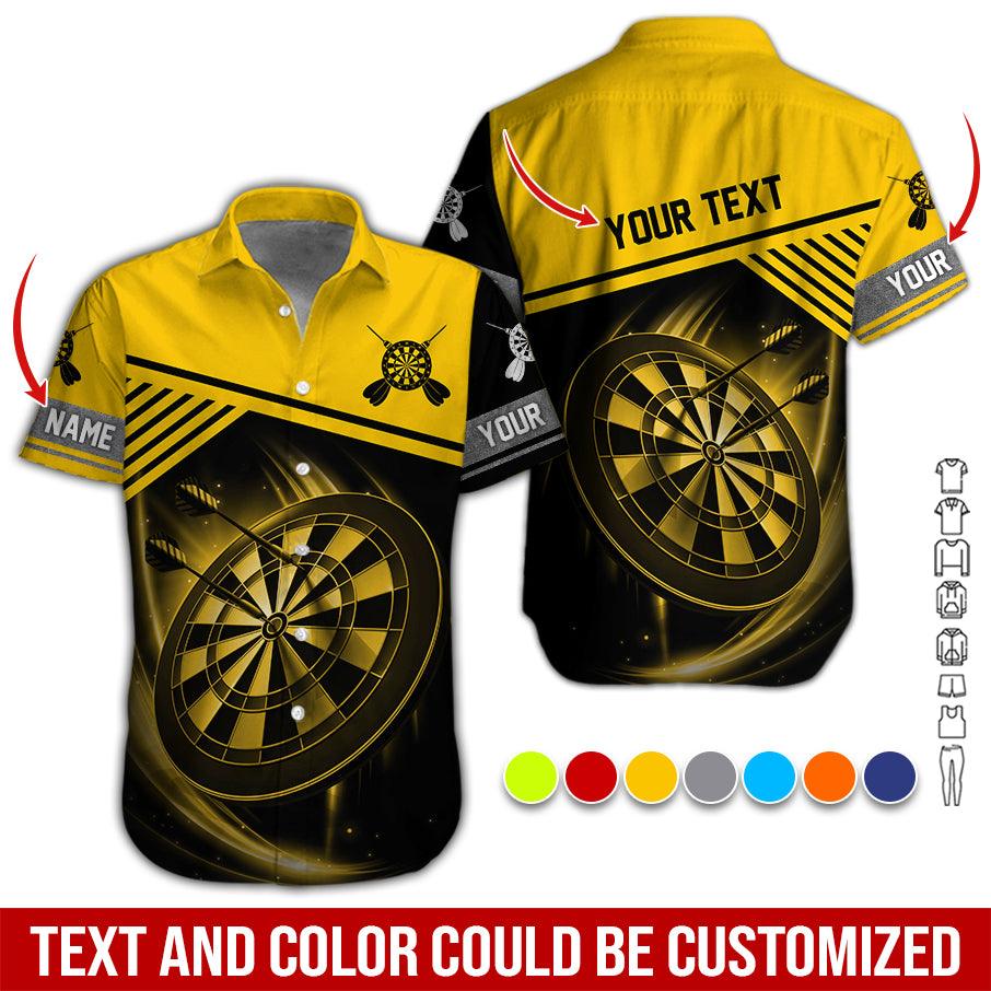 Customized Name & Text Darts Hawaiian Shirt, Personalized Dartboard Hawaiian Shirts - Gift For Darts Lovers, Darts Players Uniforms - Amzanimalsgift