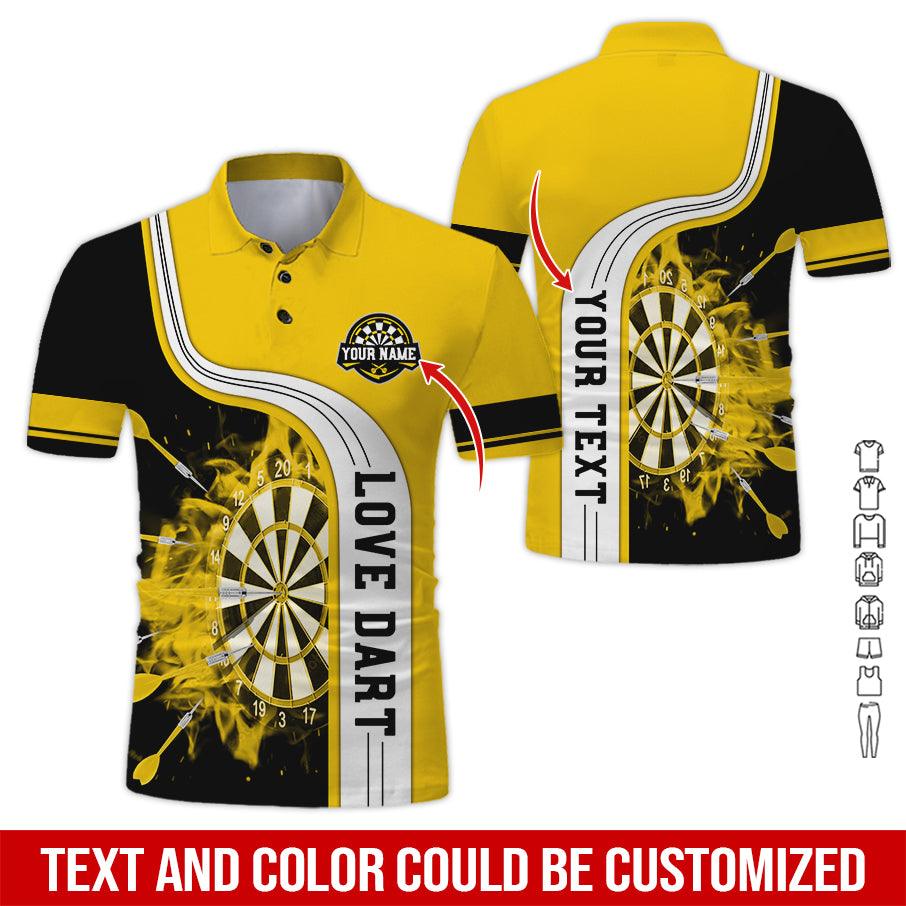 Customized Name & Text Darts Polo Shirt, Love Darts Personalized Name Darts Polo Shirt For Men - Perfect Gift For Darts Lovers, Darts Players - Amzanimalsgift