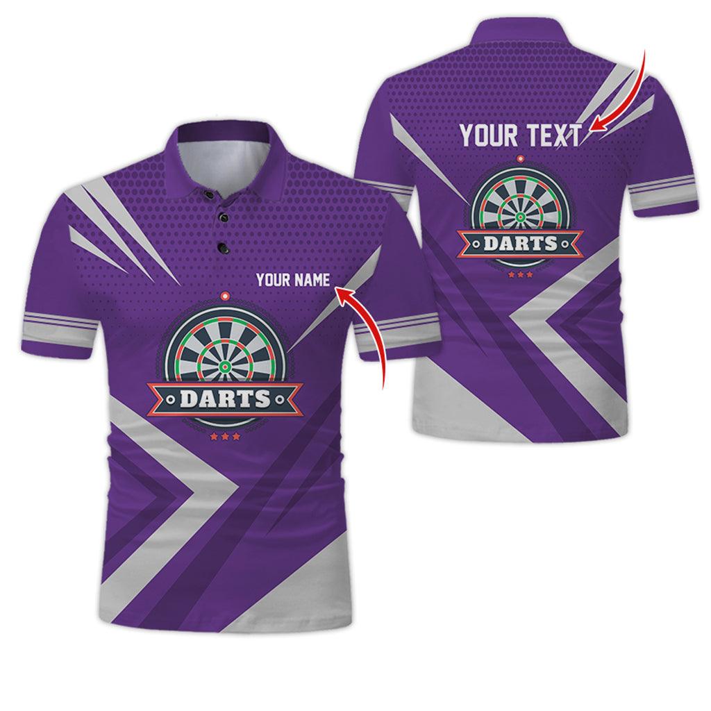 Customized Name & Text Darts Polo Shirt, Personalized Name Darts Polo Shirt For Men - Perfect Gift For Darts Lovers, Darts Players Uniforms - Amzanimalsgift