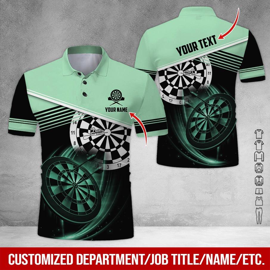 Customized Name & Text Darts Polo Shirt, Personalized Name Darts Team Is My Life Polo Shirt For Men - Perfect Gift For Darts Lovers, Darts Players - Amzanimalsgift
