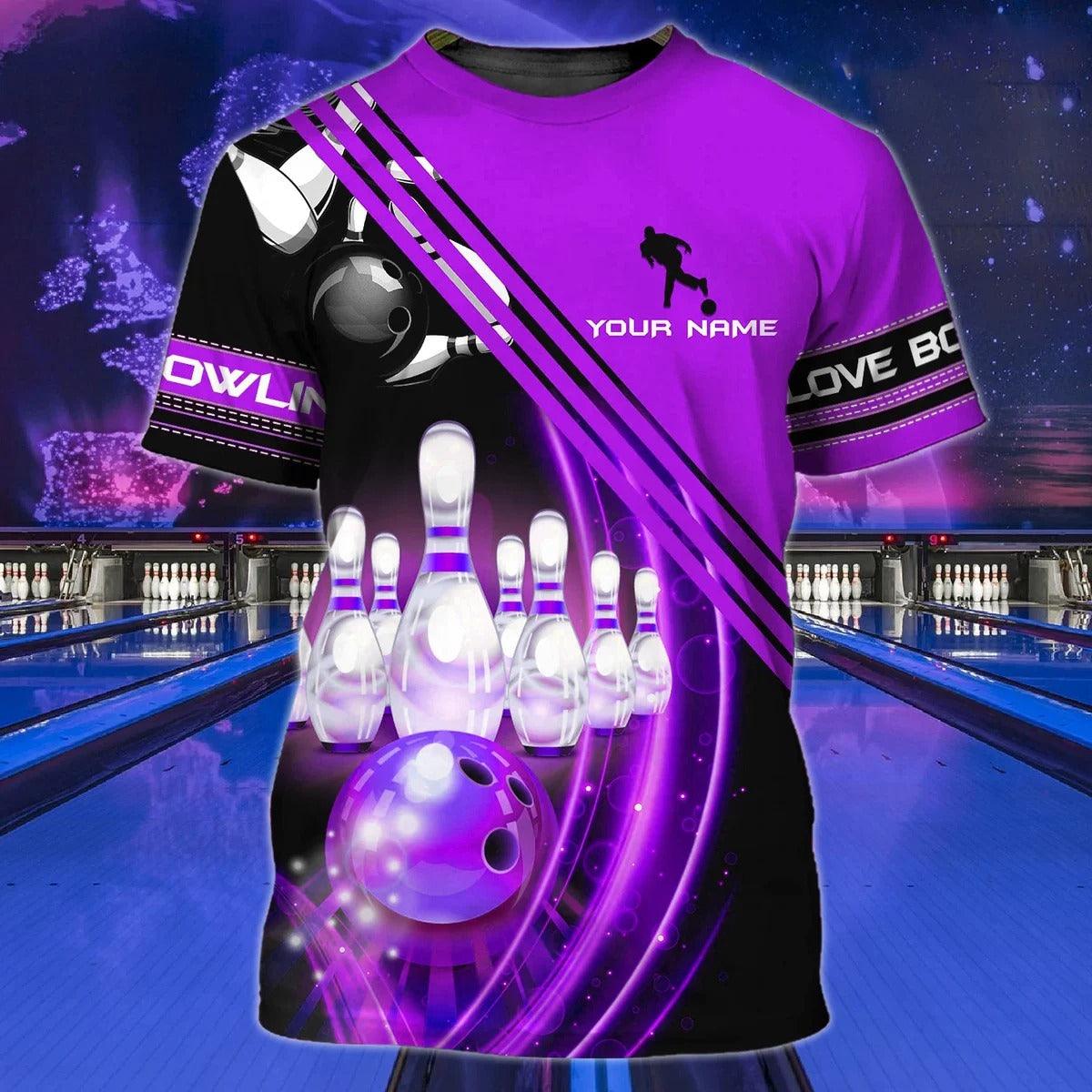 Customized Name Blue Bowling Shirt For Men And Women, Personalized Name Bowling T Shirt - Gift For Bowler, Bowling Team, Bowling Lovers - Amzanimalsgift