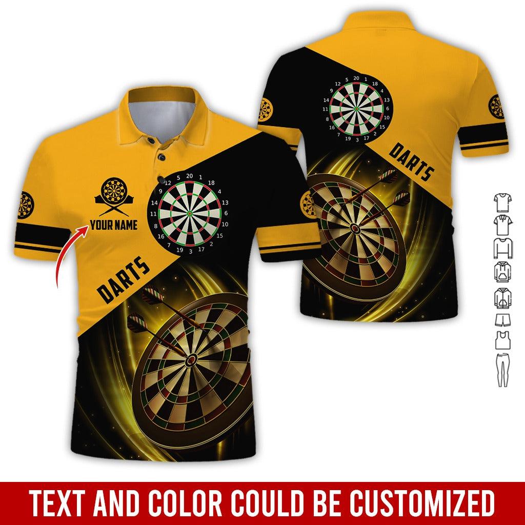 Customized Name Darts Polo Shirt, Dartboard Personalized Name Darts Team Polo Shirt For Men - Perfect Gift For Darts Lovers, Darts Players - Amzanimalsgift