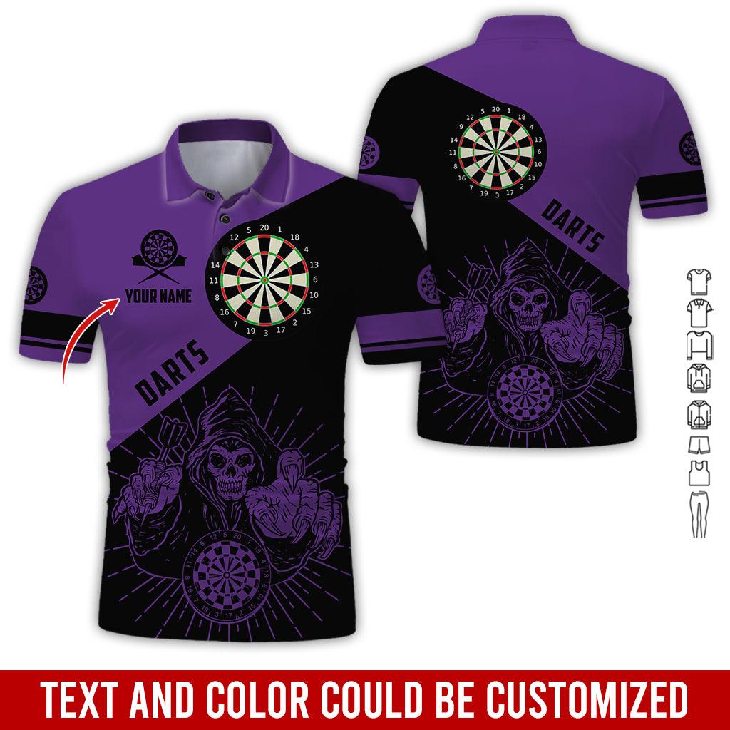 Customized Name Darts Polo Shirt, Personalized Name Death Darts Polo Shirt For Men - Perfect Gift For Darts Lovers, Darts Players - Amzanimalsgift