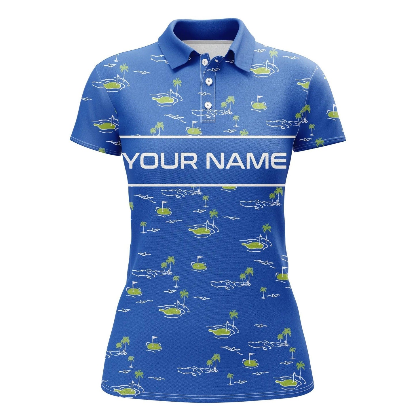 Customized Name Golf Women Polo Shirts, Personalized Golf Course Pattern Tournament Golf Polo Shirts - Perfect Gift For Ladies, Golf Lovers, Golfers - Amzanimalsgift