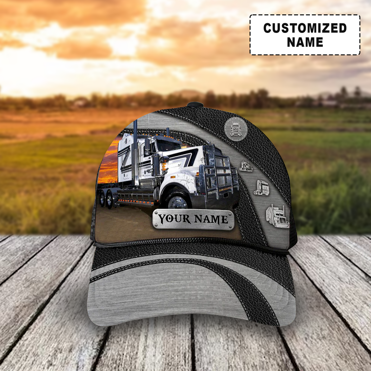 Customized Trucker Mesh Cap Hat, Truck Black And White Classic Caps, Perfect Hat For Trucker