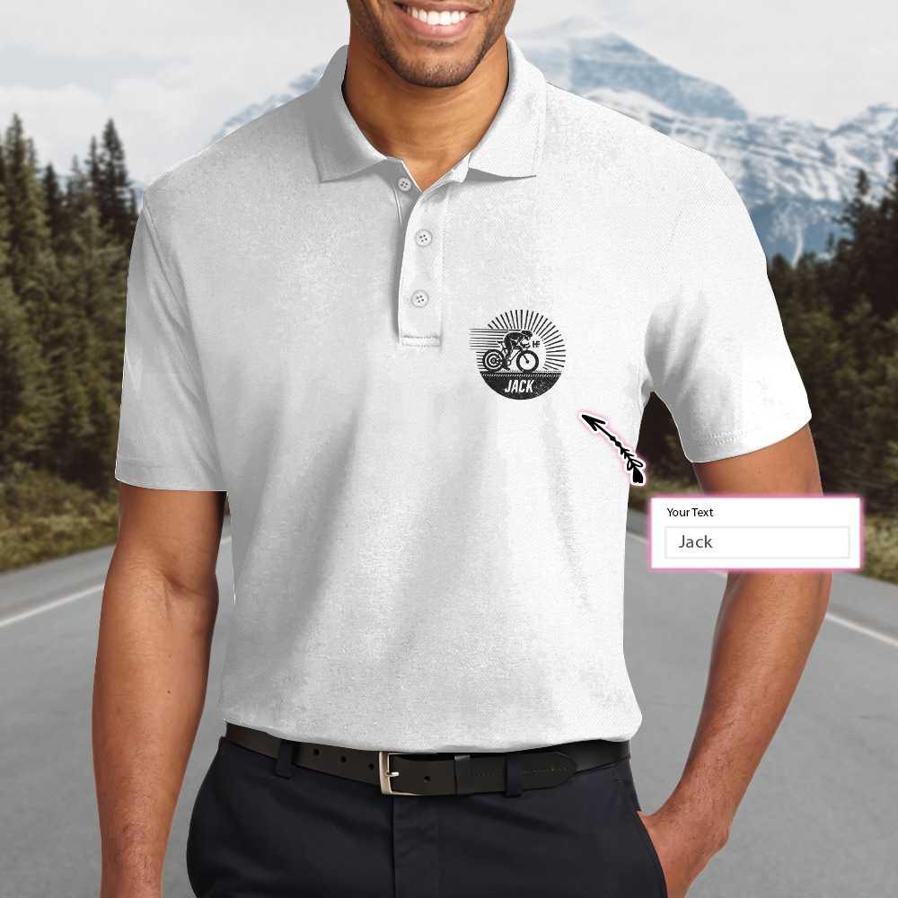 Cycling Dad Like A Regular Dad But Cooler Custom Polo Shirt, Personalized Black And White Cycling Shirt For Men - Amzanimalsgift