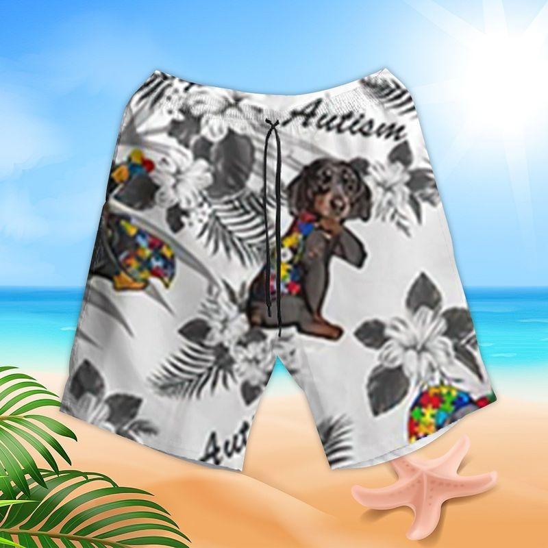 Dachshund Aloha Hawaiian Shirt - Autism Puzzle Hawaiian Shirt, Funny Dachshund Hawaiian Shirt For Men & Women, Dachshund Lover - Amzanimalsgift