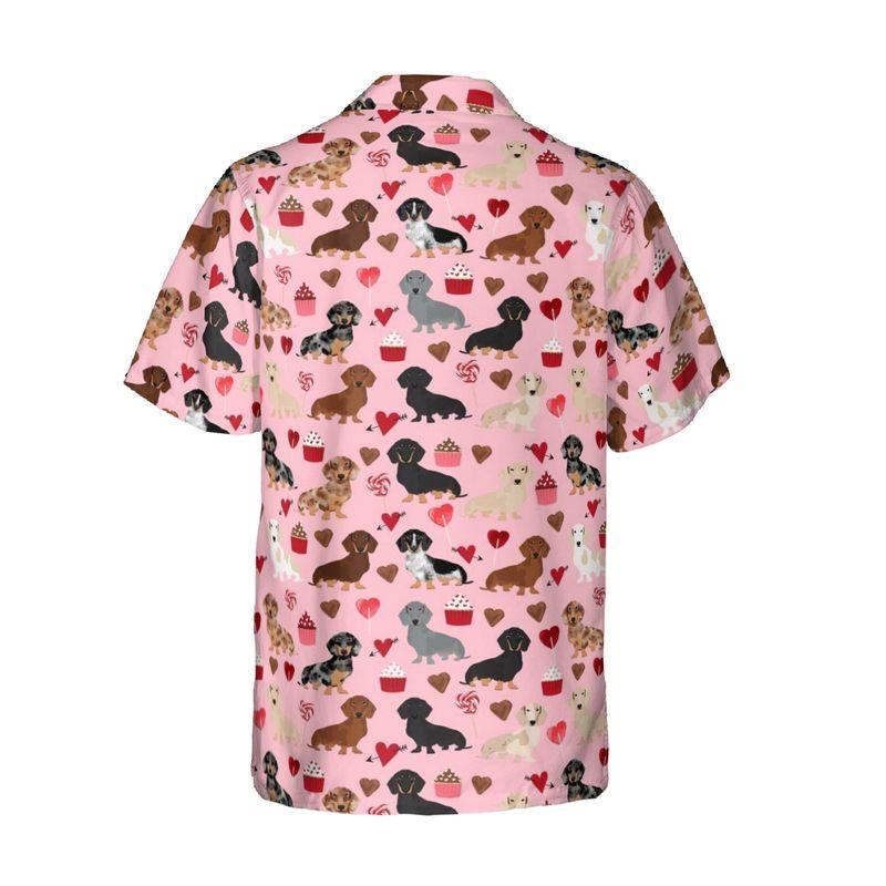 Dachshund Aloha Hawaiian Shirts For Summer, Cartoon Pattern Hawaiian Set For Men Women, Valentine Gift For Husband Wife, Boyfriend, Girlfriend, Couple - Amzanimalsgift