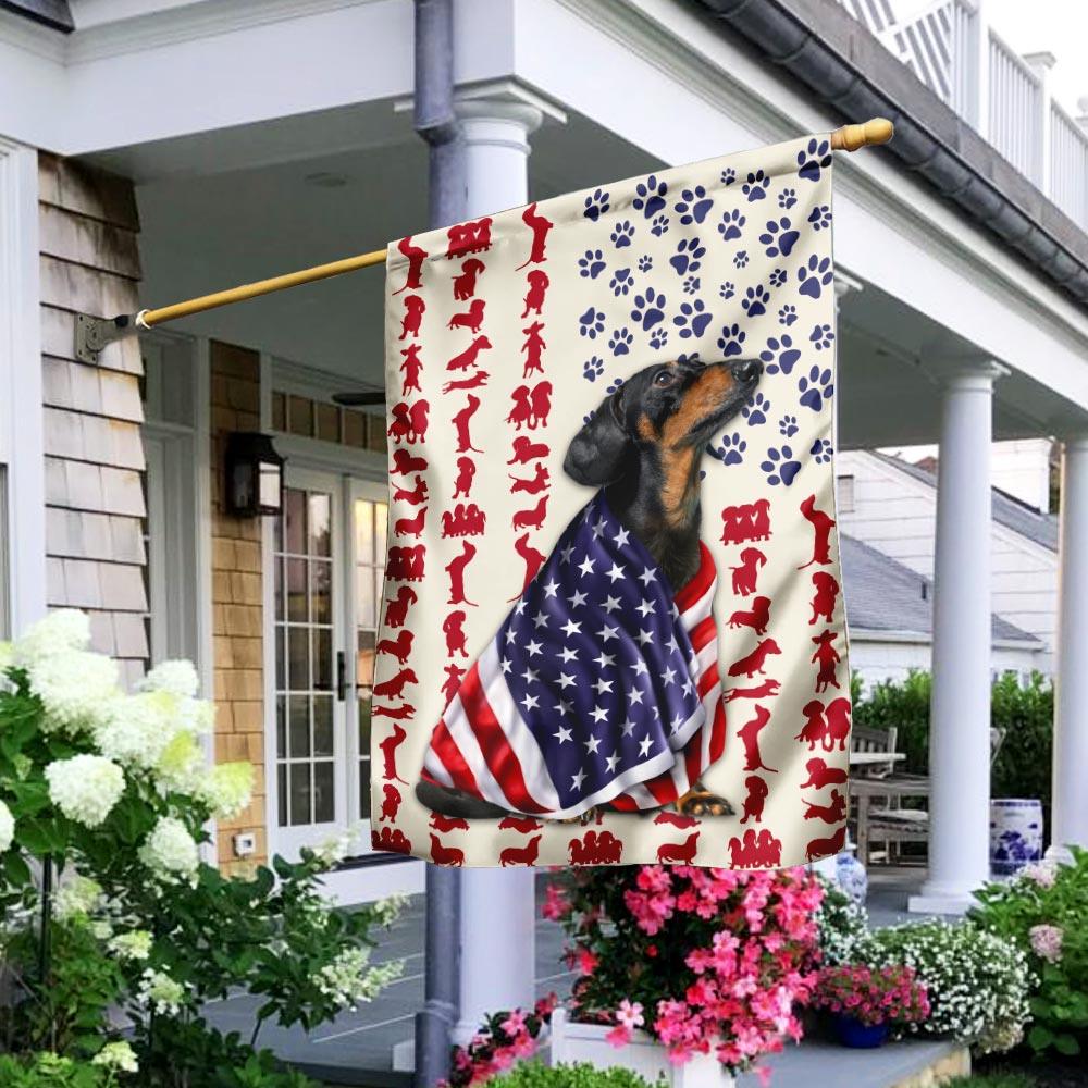 Dachshund Dog 4th July American Flag, Independence Day American Flag, Fourth Of July Flag, Happy 4th Of July Flag, 4th July Dachshund American Flag - Amzanimalsgift