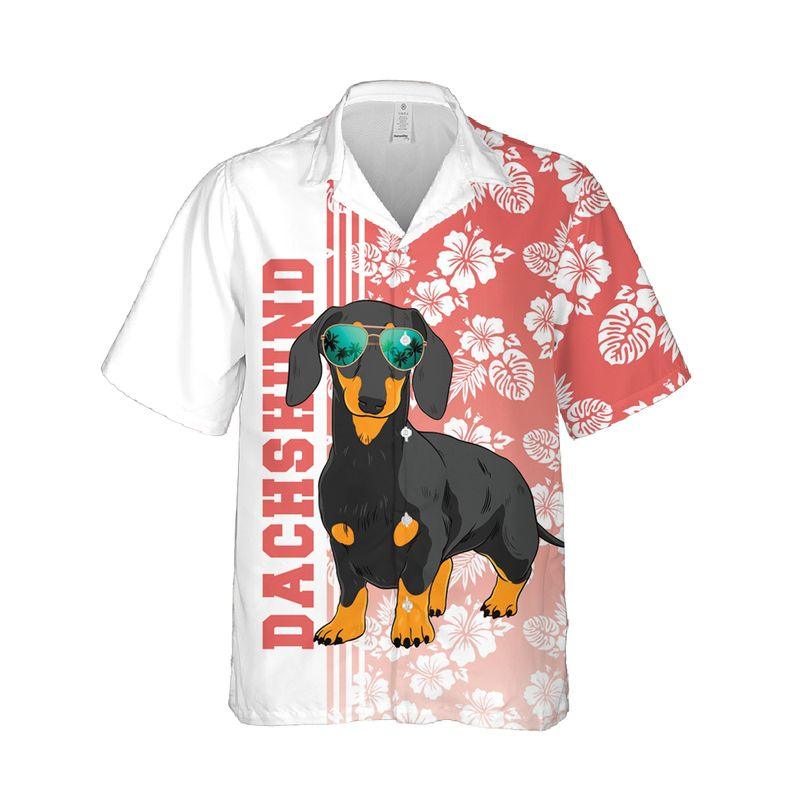 Dachshund Dog Aloha Hawaiian Shirts For Summer, Tropical Hawaiian Shirt For Men Women, Beachwear Gift For Dog Lovers, Dog Mom Dad, Friend, Family - Amzanimalsgift