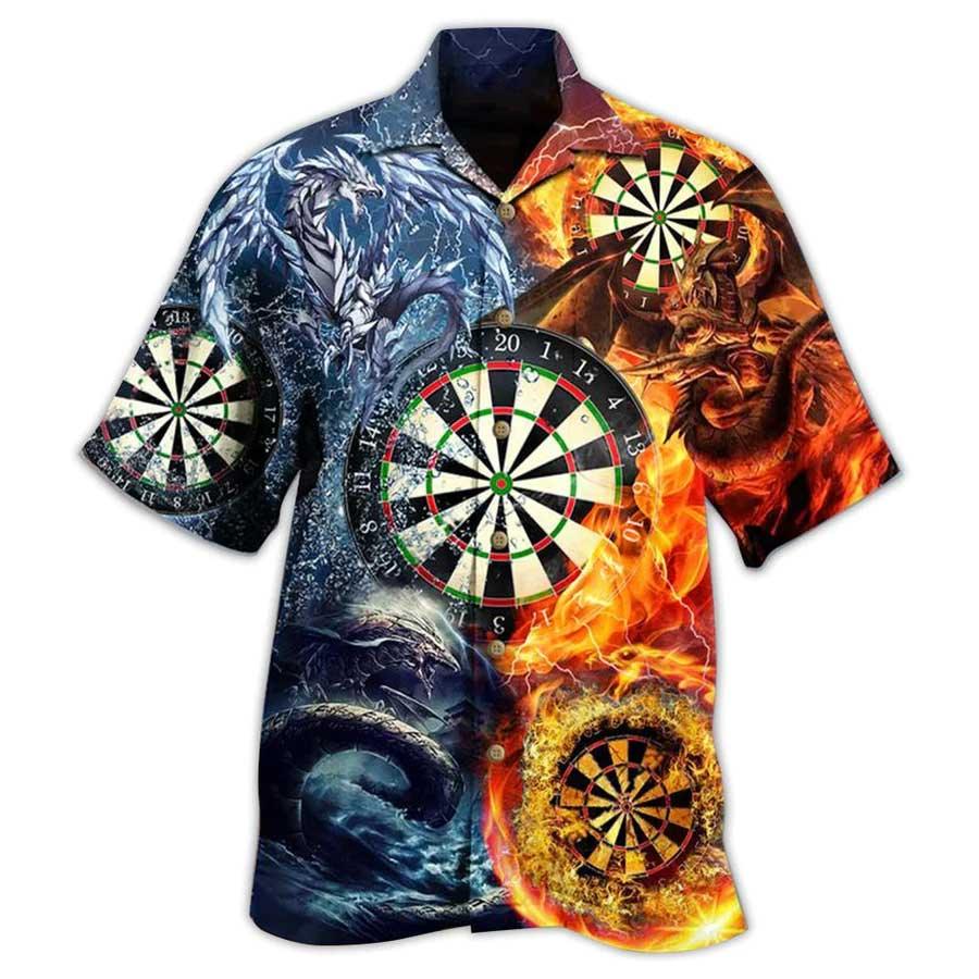 Darts Dragon Aloha Hawaiian Shirt For Summer, Dragon Ice And Fire Love Life Style Hawaiian Shirts Outfit For Men Women, Dragon Lovers - Amzanimalsgift