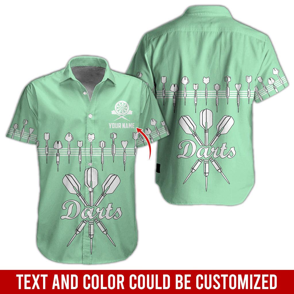Darts Hawaiian Shirt Custom Name, Darts Uniforms Personalized Aloha Hawaiian Shirts - Gift For Darts Lovers, Friend, Family - Amzanimalsgift