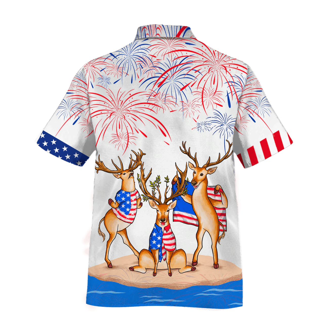 Deer Aloha Hawaiian Shirts For Summer, Independence Day Is Coming, Happy 4th Of July American Deer Hawaiian Shirt For Men Women, Gift For Deer Lovers - Amzanimalsgift