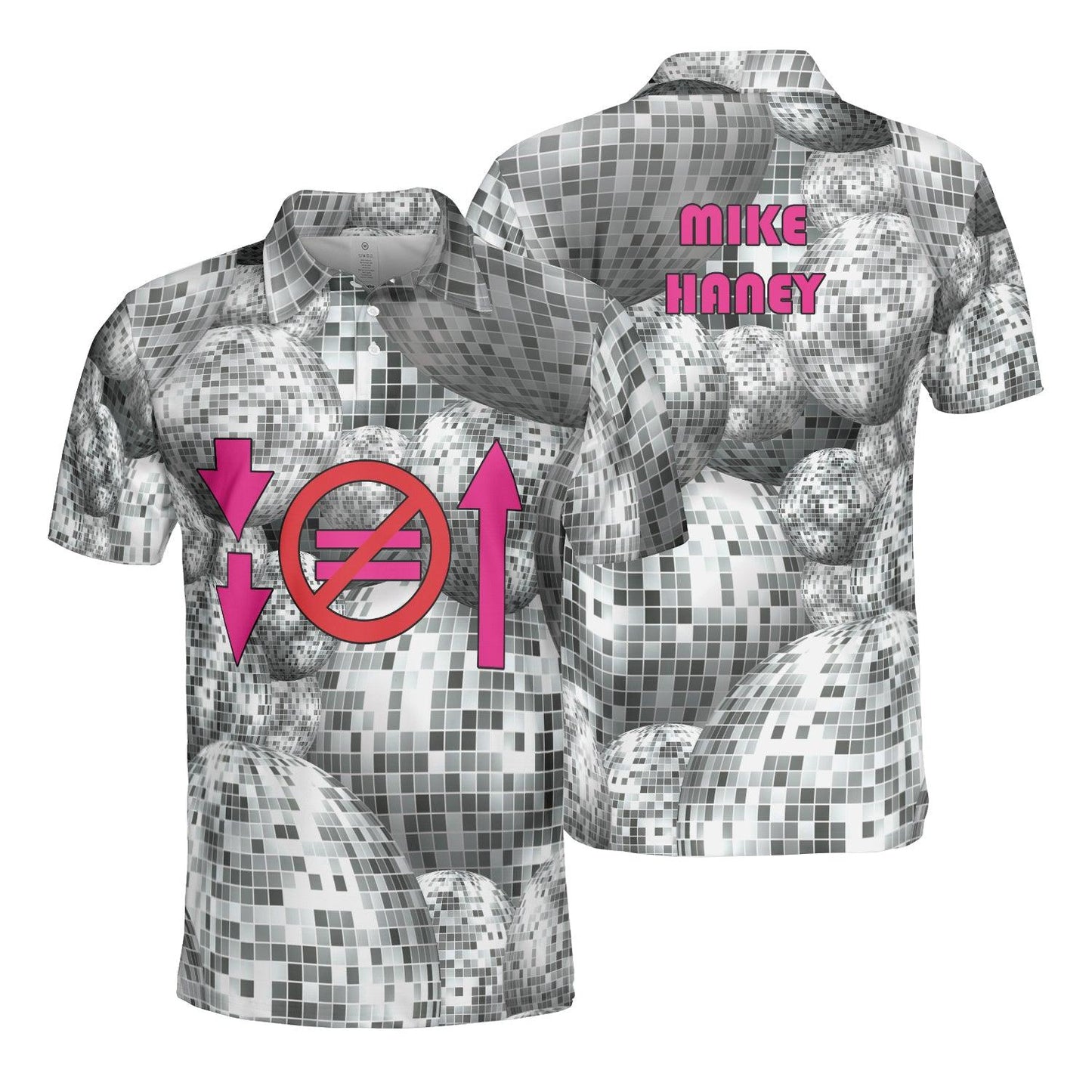 Disco Ball Pattern Polo Shirt, Personalized Short Sleeve Men Polo Shirt, Best Gift Ideas For Men, Polo Shirt Gift For Men - Amzanimalsgift