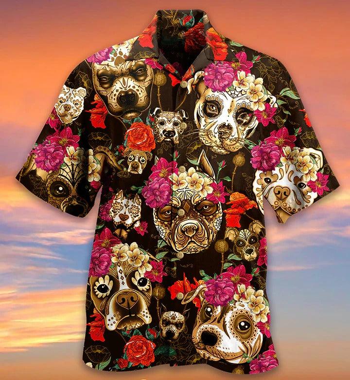 Dog Aloha Hawaii Shirt - Beautiful Rose Flowers Hawaiian Shirt For Summer - Perfect Gift For Dog Lovers, Friend, Family - Amzanimalsgift