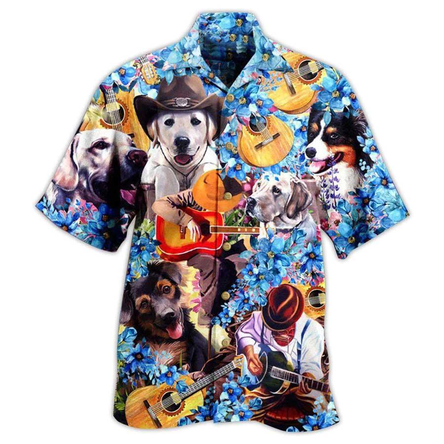 Dog Hawaiian Shirt - Guitar Dog Aloha Hawaiian Shirt, That's What I Do I Pet Dogs I Play Guitars Hawaiian Shirt - Gift For Men Women, Music Guitar Lovers - Amzanimalsgift
