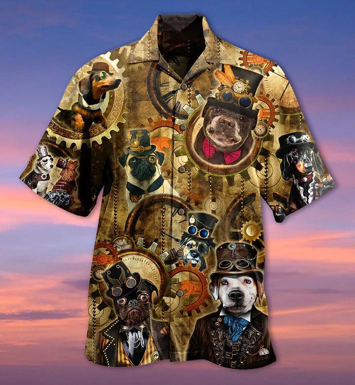 Dogs Aloha Hawaii Shirt - Dogs Machine Vintage Cool Hawaiian Shirt For Summer - Perfect Gift For Dog Lovers, Friend, Family - Amzanimalsgift