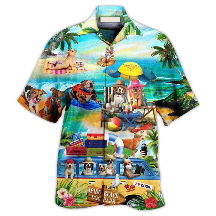 Dogs Aloha Hawaii Shirt - Dogs Paws On Board Love Beach Hawaiian Shirt For Summer - Perfect Gift For Dog Lovers, Friend, Family - Amzanimalsgift