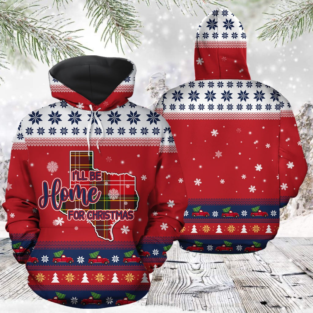 Texas Home Christmas Pattern Pullover Premium Hoodie, Perfect Outfit For Men And Women On Christmas New Year Autumn Winter