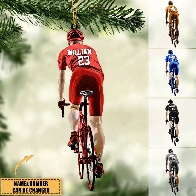Personalized Cyclist, Bike Riding Car Ornament, Gift For Cyclists - Personalized Car Ornament Christmas Decor