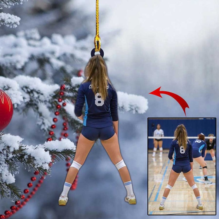 Custom Photo Volleyball Women Christmas Ornament For Her, Volleyball Man Ornament For Christmas Decor
