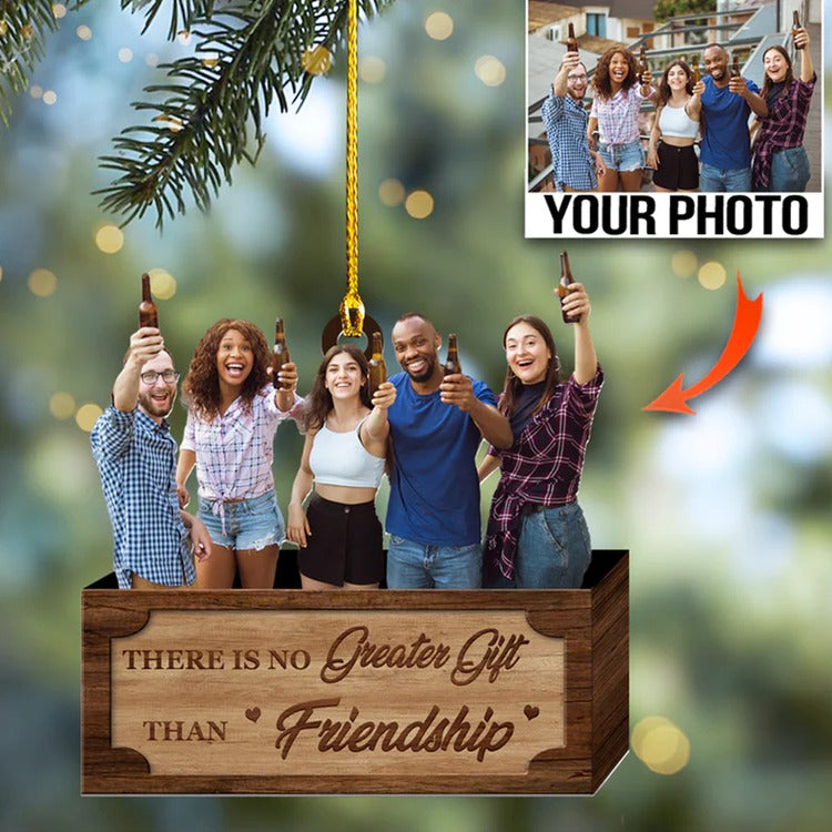 Custom Photo Ornament Friendship, Custom Shape Acrylic Ornament - Christmas Gift For Friendship