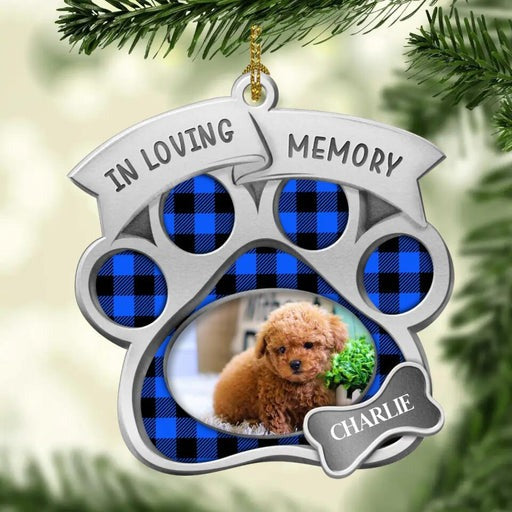 Customized Lovely Dog Photo Aluminum Ornament, Custom Pet In Loving Memory Photo Aluminum Ornament - Memorial Gift For Dog Lovers, Pet Lovers