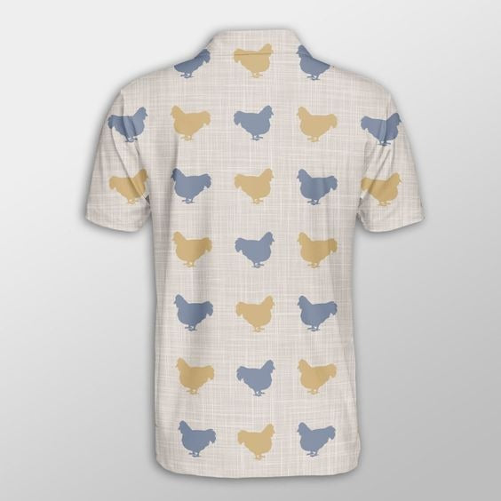 Chicken Men Polo Shirts For Summer - Hen Silhouette Pattern Button Shirts For Men - Perfect Gift For Chicken Lovers, Animal Lovers