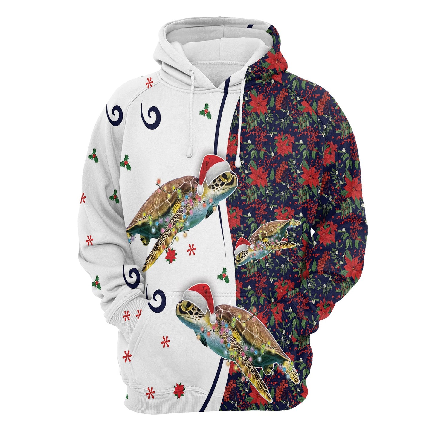 Turtle Santa Claus Hat Pullover Premium Hoodie, Perfect Outfit For Men And Women On Christmas New Year Autumn Winter