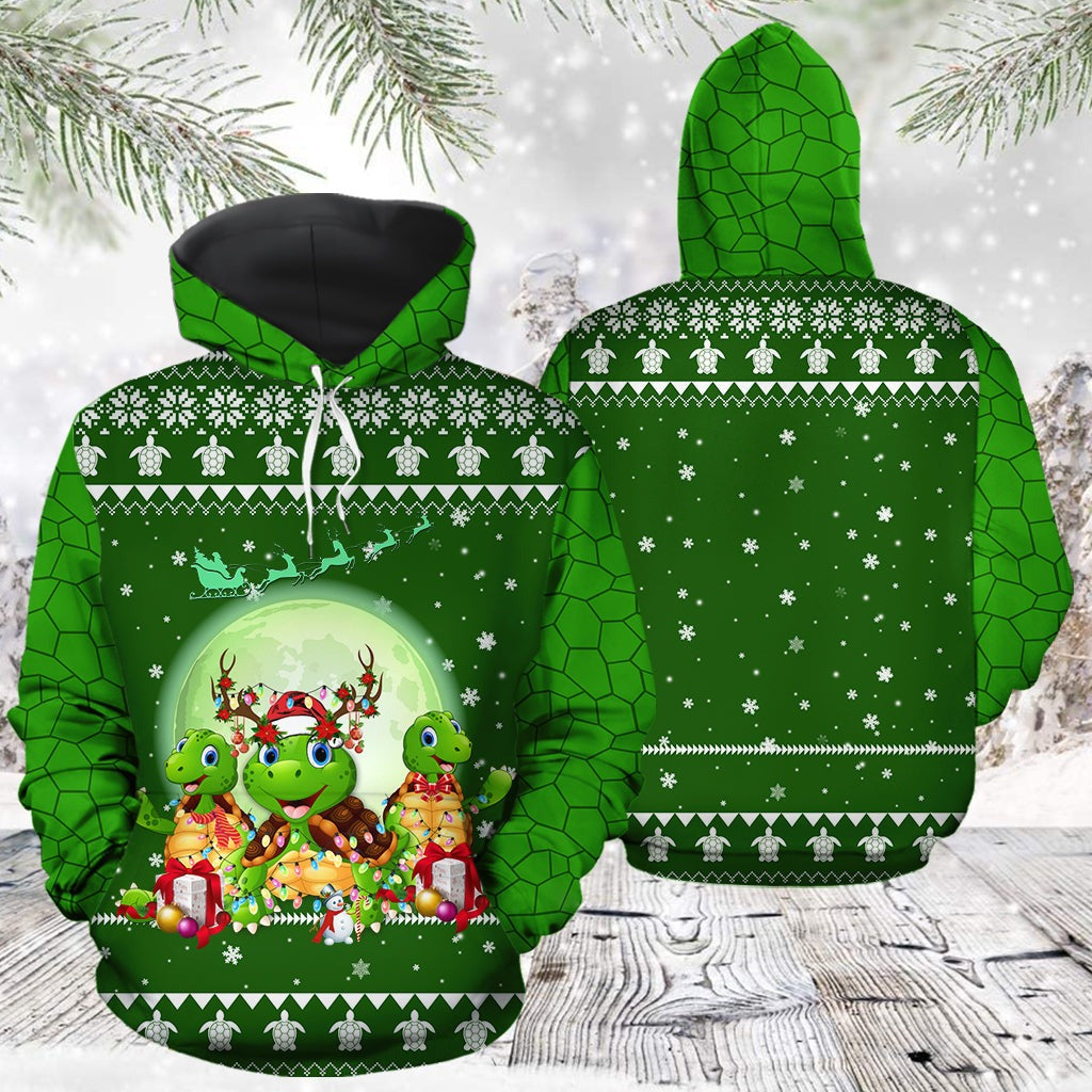 Turtle Merry Christmas Pullover Premium Hoodie, Perfect Outfit For Men And Women On Christmas New Year Autumn Winter