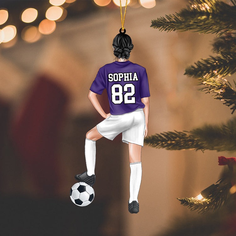Personalized Soccer Player Christmas Ornament, Custom Shape Acrylic Ornament - Great Gift Idea For Soccer Players, Soccer Lovers