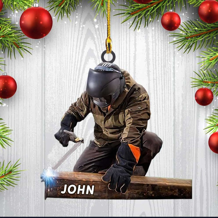 Customized Nam Welder Tool Christmas Arcylic Ornament, Personalized Acrylic Ornament Welding Supplies For Him