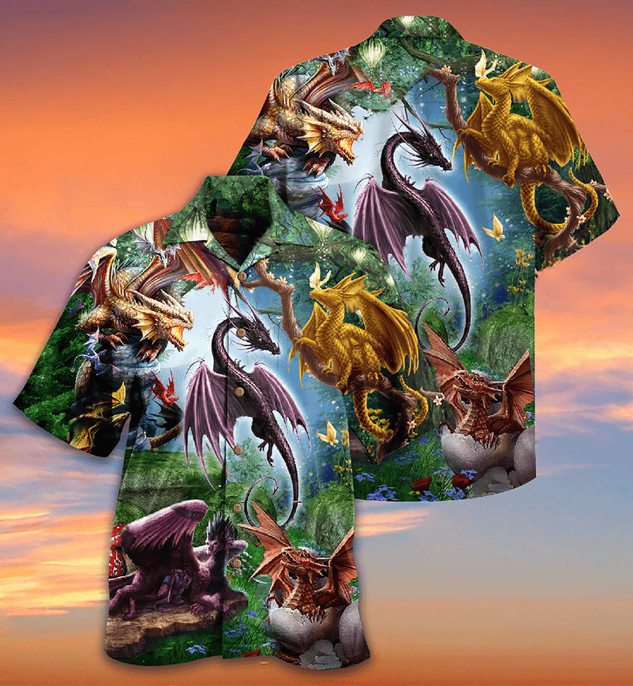 Dragon Aloha Hawaiian Shirt For Summer, Dragon Fly Love Life Love Sky Hawaiian Shirts Outfit For Men Women, Dragon Lovers - Amzanimalsgift